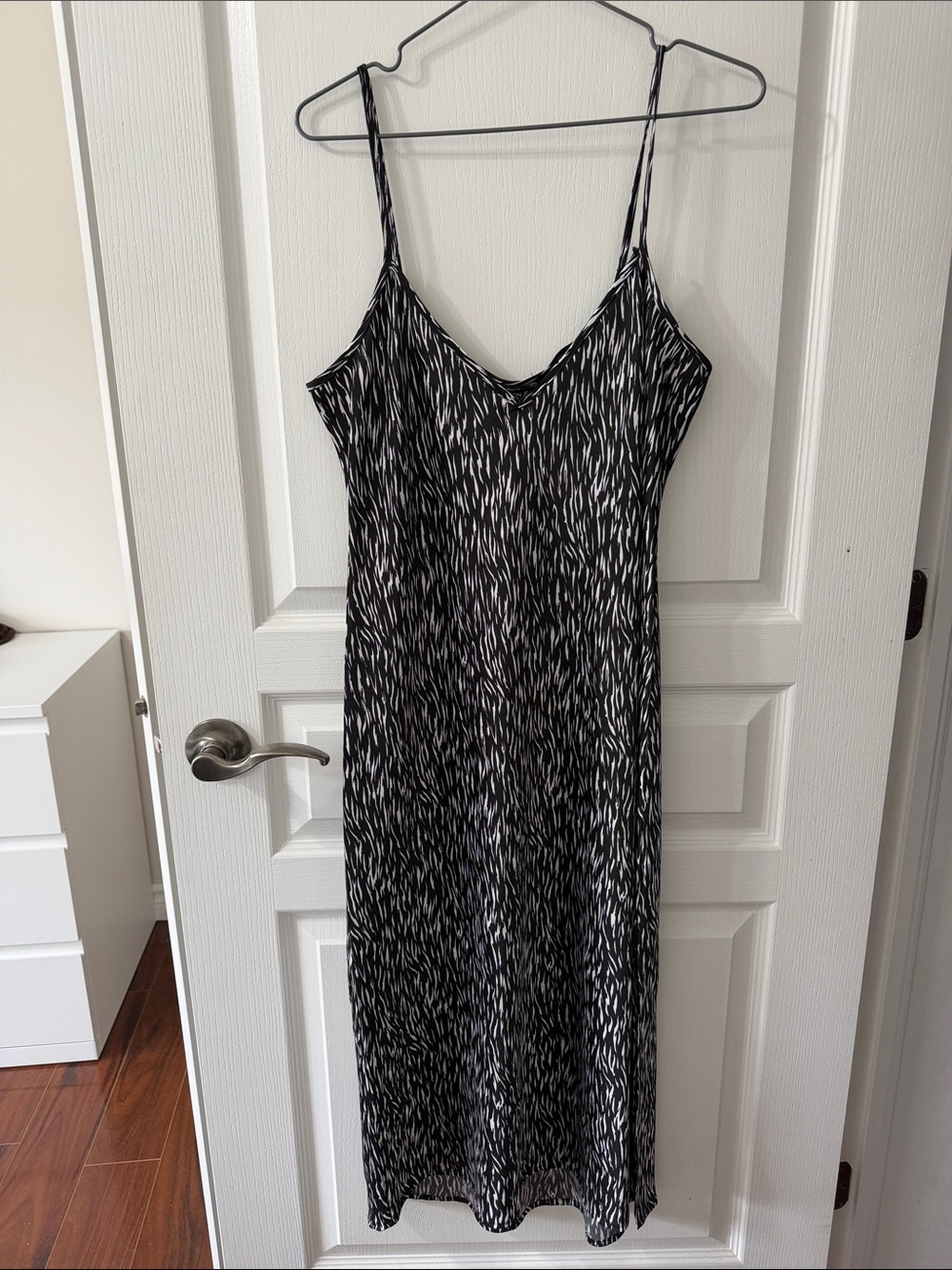 Black & White Calvin Klein Spaghetti Strap Slip Dress